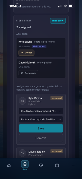 StudioFlows mobile PWA screen 6