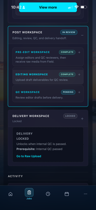 StudioFlows mobile PWA screen 8